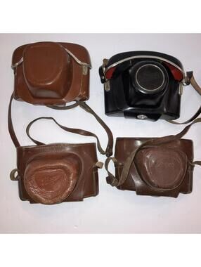 Lot Of 4 Vintage Exakta Ihagee Camera Leather Case “LOOK”